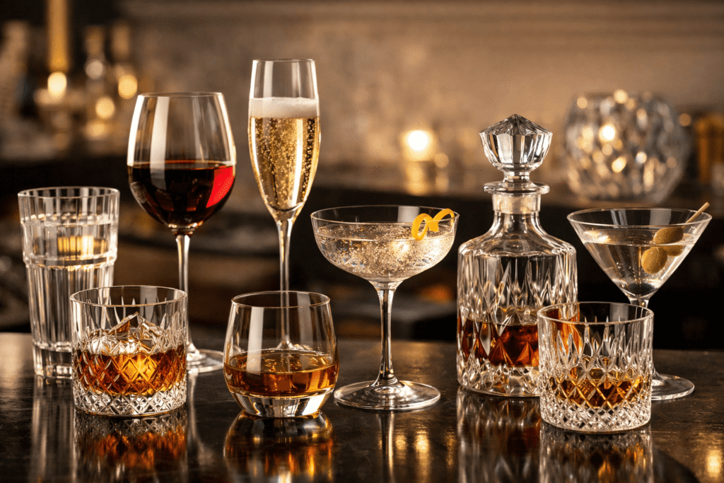 Explore premium glassware brands supplied by Pioneer Horeca for hotels, restaurants, and bars in Saudi Arabia.